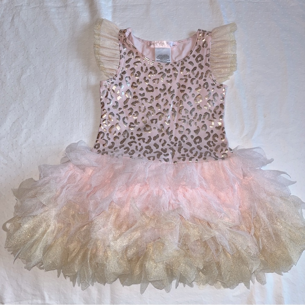 Biscotti pink and golden dress, 2yo